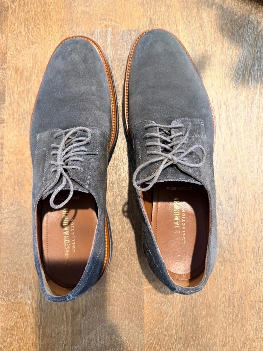 Johnston Murphy Jenson Gray Suede Plain Toe Size 10